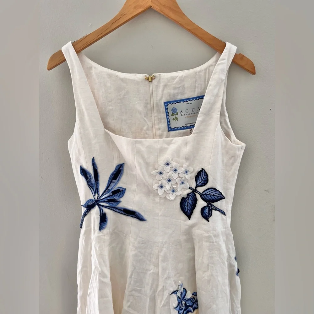 NEW Agua By Agua Bendita  Fontera Wild Embroidered Linen Midi Dress Size Medium. - Picture 4 of 10